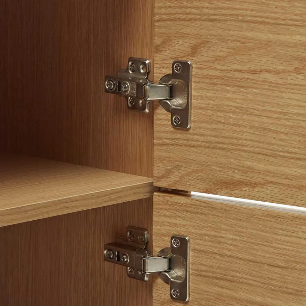 Wohnen Vitrinen<Highboard in Eichefarben und Anthrazit - Utperio