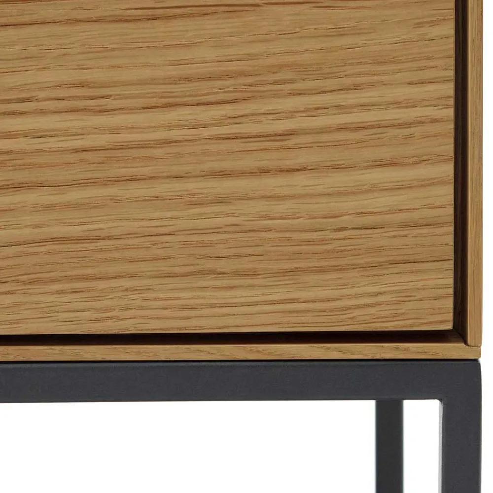 Wohnen Vitrinen<Highboard in Eichefarben und Anthrazit - Utperio