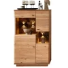 Wohnen Highboards|Vitrinen<Highboard in Esche und Wildeiche mit Glas - Cassna
