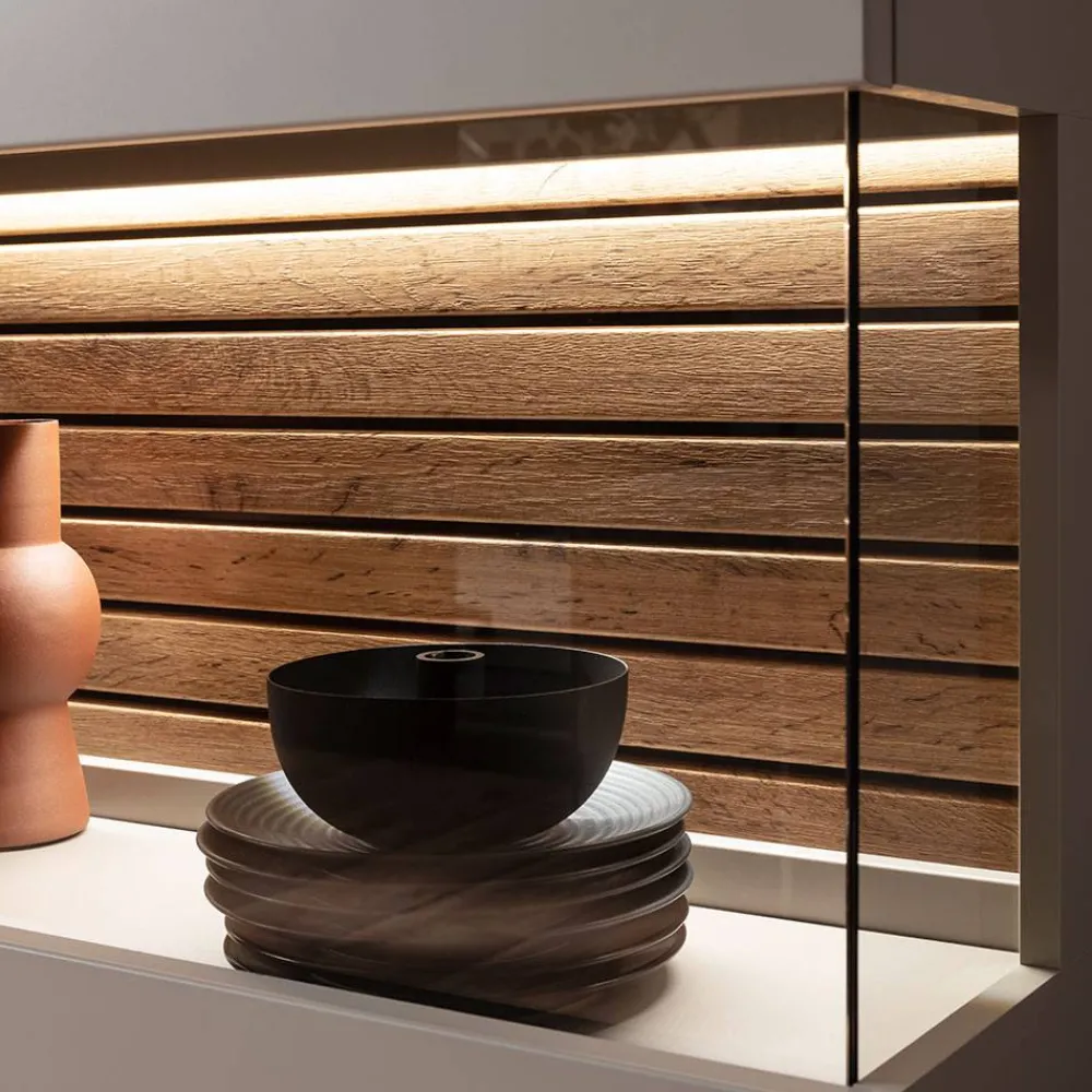 Wohnen Highboards|Vitrinen<Highboard in Grau - Teorina