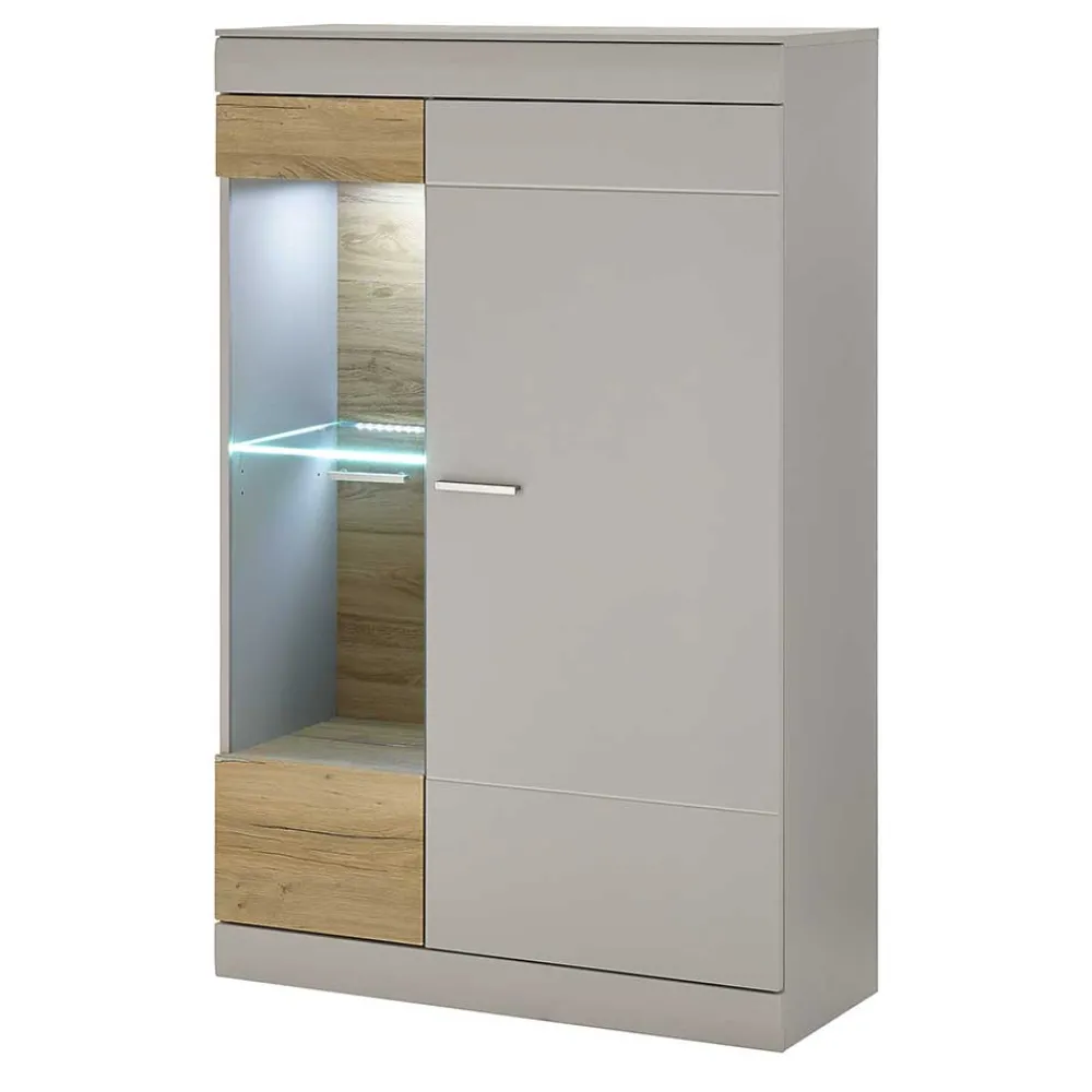 Wohnen Highboards<Highboard in Hellgrau & Zinneiche NB - Lioscas