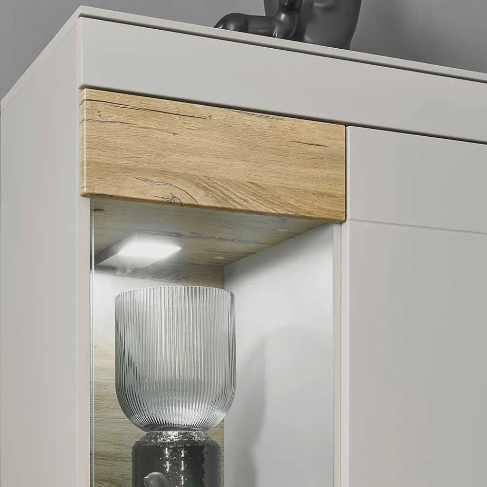 Wohnen Highboards<Highboard in Hellgrau & Zinneiche NB - Lioscas