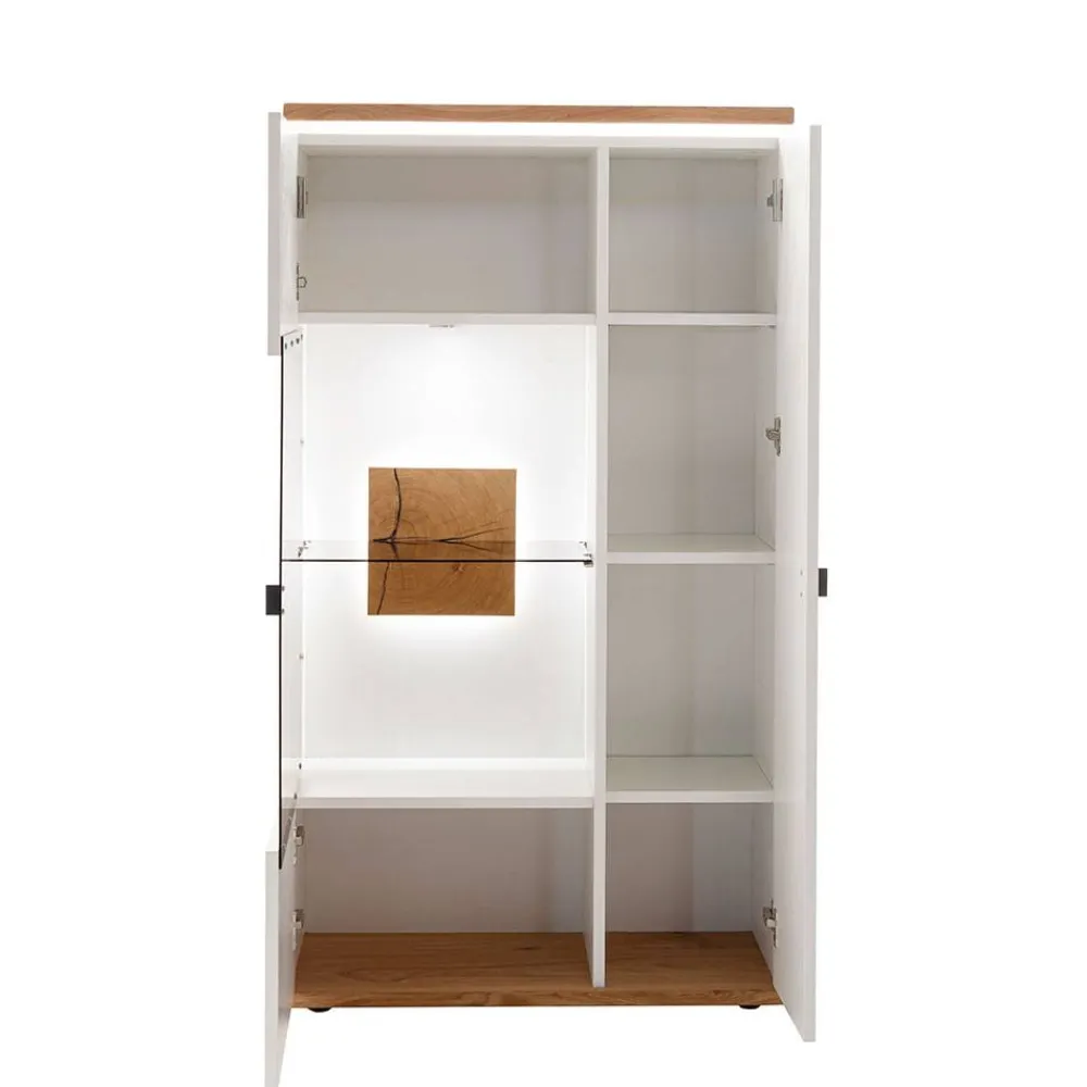 Wohnen Highboards|Vitrinen<Highboard in Soft White und Wildeiche - Yordyn