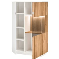 Wohnen Vitrinen<Highboard in Weiß und Eiche Bianco - Miloris