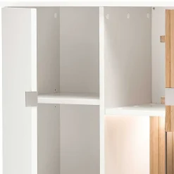 Wohnen Vitrinen<Highboard in Weiß und Eiche Bianco - Miloris