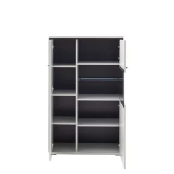 Wohnen Vitrinen<Highboard in Weiß und Schwarzgrau - Loazin