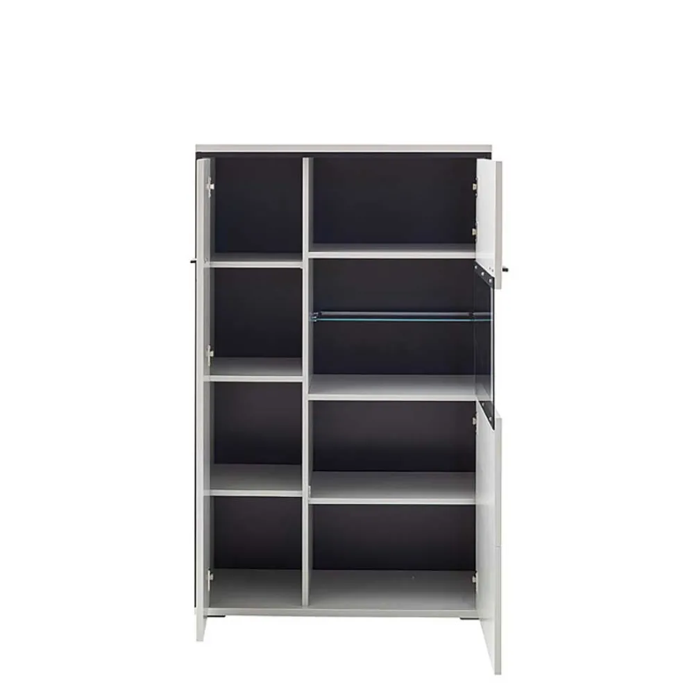 Wohnen Vitrinen<Highboard in Weiß und Schwarzgrau - Loazin