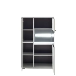 Wohnen Vitrinen<Highboard in Weiß und Schwarzgrau - Loazin