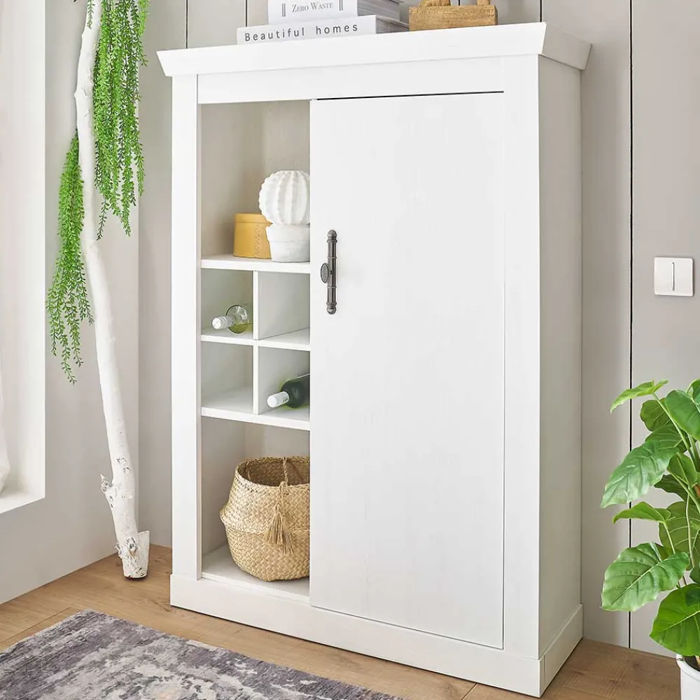 Wohnen Highboards<Highboard in weißer Holzoptik Pinie - Liancos