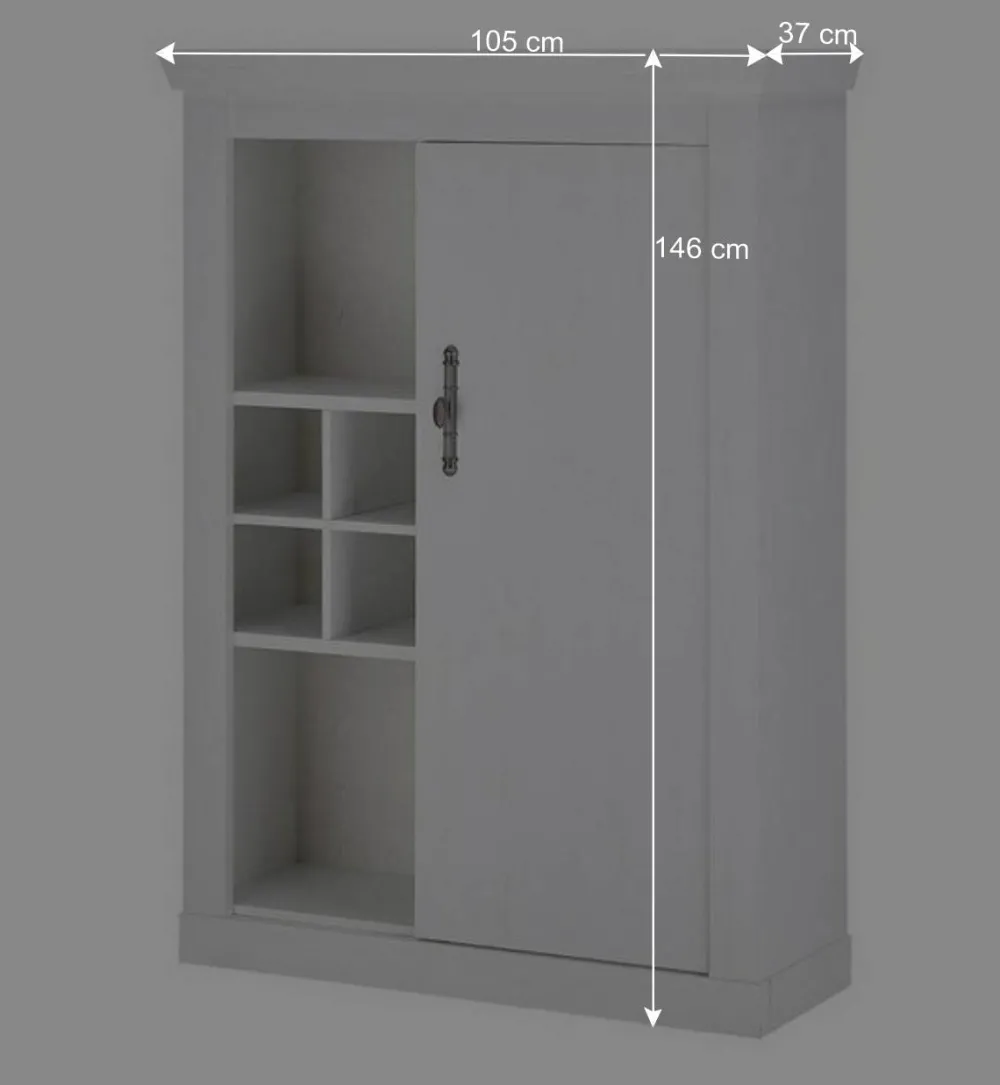 Wohnen Highboards<Highboard in weißer Holzoptik Pinie - Liancos