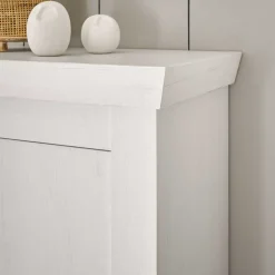 Wohnen Highboards<Highboard in weißer Holzoptik Pinie - Liancos
