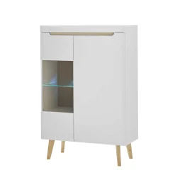 Wohnen Highboards|Vitrinen<Highboard mit Glas im Skandi Design - Ginko