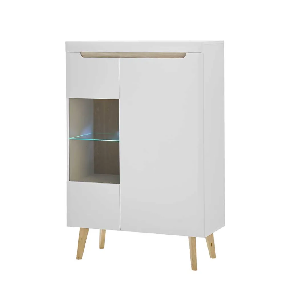 Wohnen Highboards|Vitrinen<Highboard mit Glas im Skandi Design - Ginko