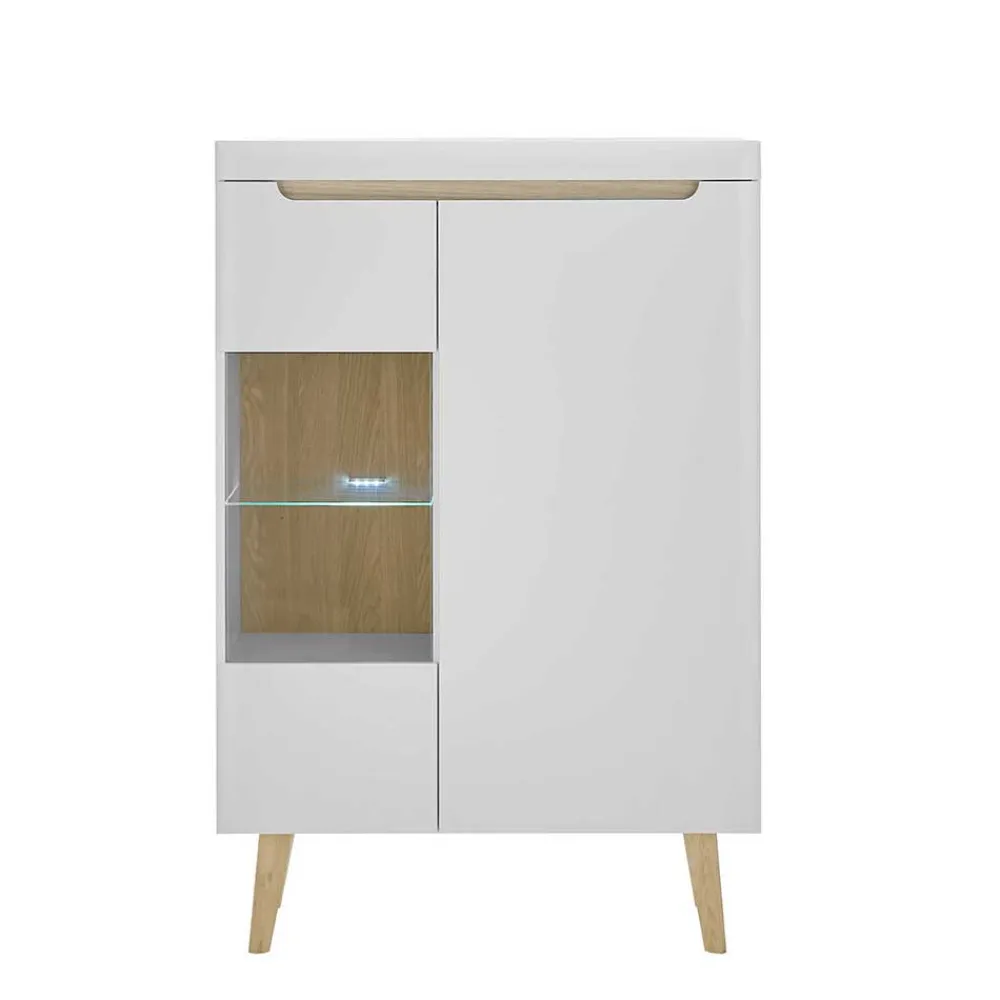 Wohnen Highboards|Vitrinen<Highboard mit Glas im Skandi Design - Ginko