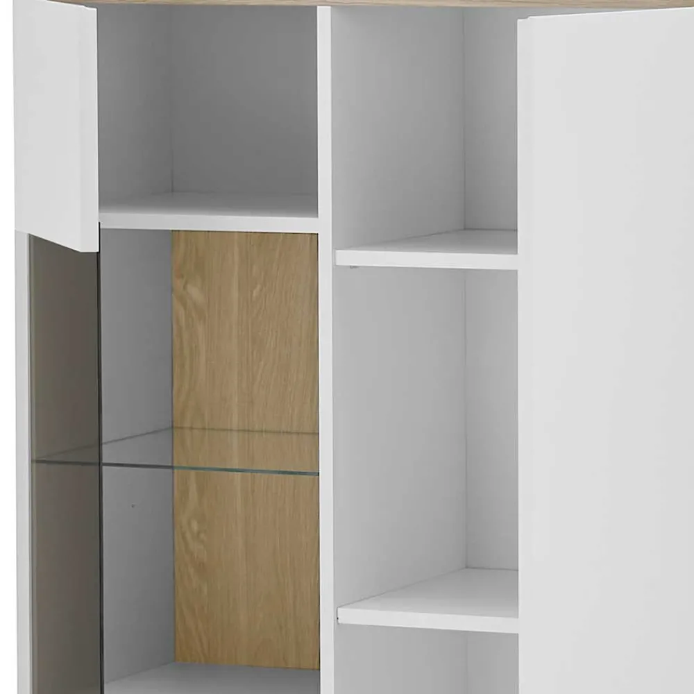 Wohnen Highboards|Vitrinen<Highboard mit Glas im Skandi Design - Ginko