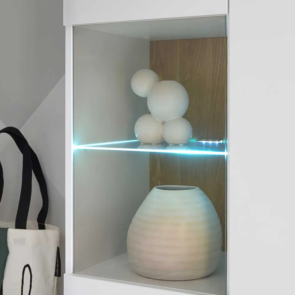 Wohnen Highboards|Vitrinen<Highboard mit Glas im Skandi Design - Ginko