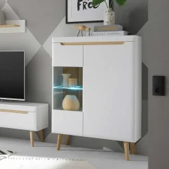 Wohnen Highboards|Vitrinen<Highboard mit Glas im Skandi Design - Ginko