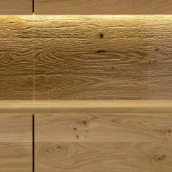 Wohnen Vitrinen|Schränke<Highboard mit Glaseinsatz aus Wildeiche massiv - Millena