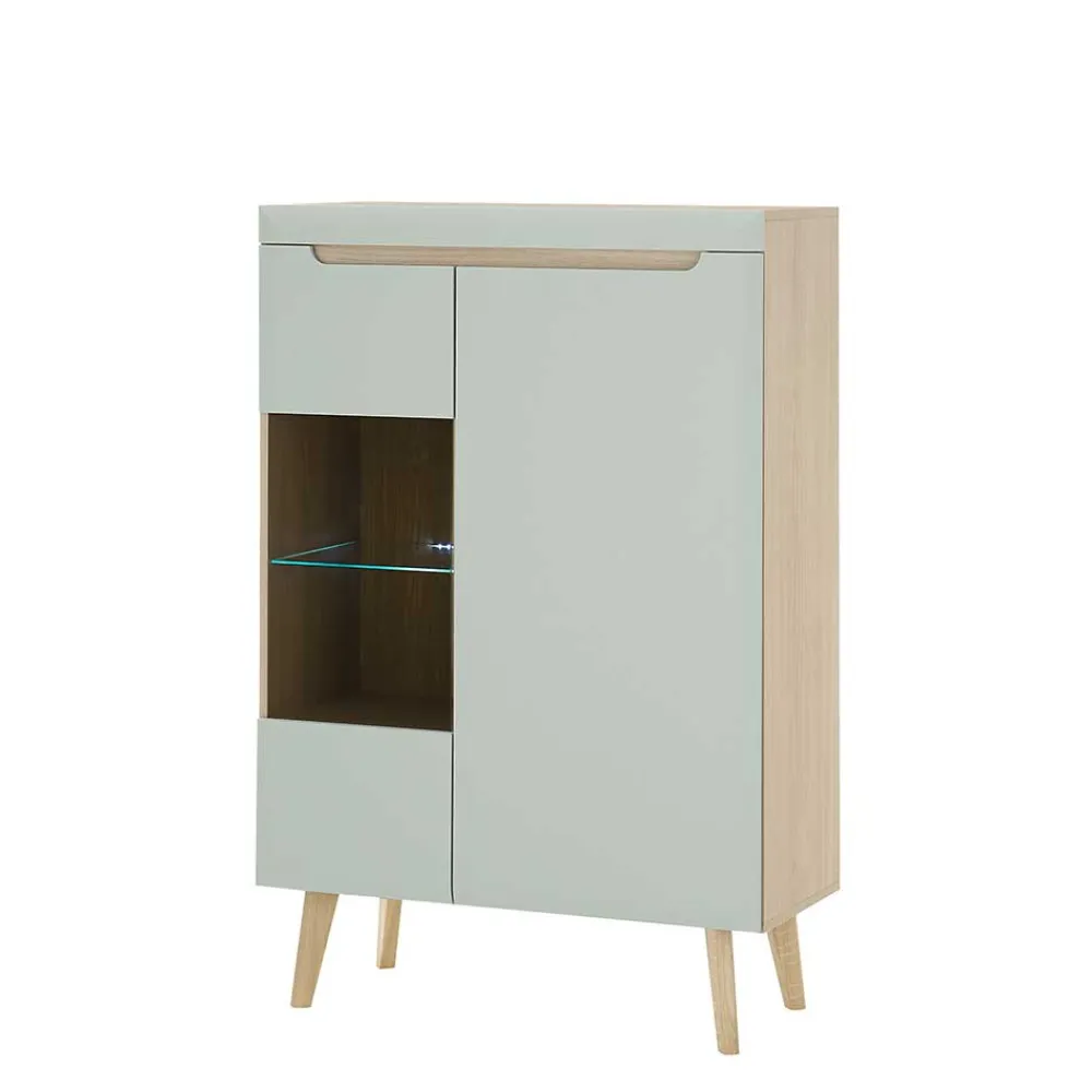 Wohnen Vitrinen<Highboard mit Glaseinsatz - Armina