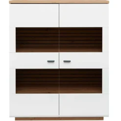 Wohnen Highboards|Vitrinen<Highboard mit Glaseinsätzen 2-türig - Niam