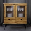 Wohnen Vitrinen<Highboard mit Glastüren mit zwei Schubladen - Casarius