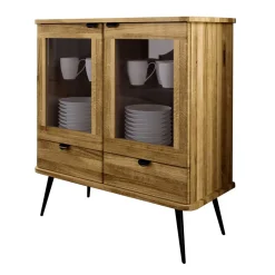 Wohnen Vitrinen<Highboard mit Glastüren mit zwei Schubladen - Casarius