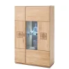 Wohnen Vitrinen|Schränke<Highboard 2-türig mit Glas-Einsatz Pontros in Eiche Bianco teilmassiv