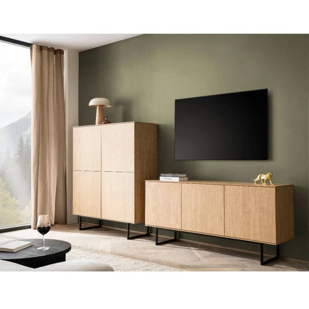 Wohnen Wohnwände<Highboard und Lowboard Set - Jaskin (zweiteilig)