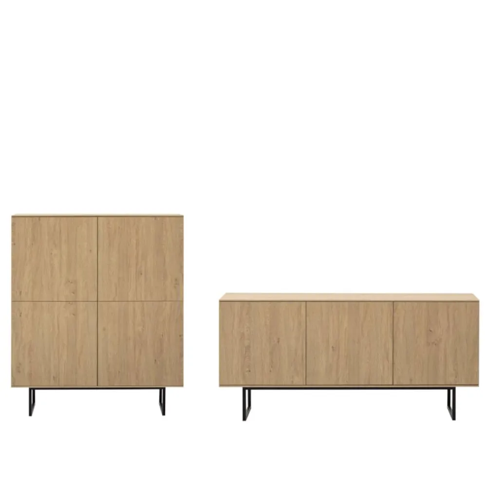 Wohnen Wohnwände<Highboard und Lowboard Set - Jaskin (zweiteilig)