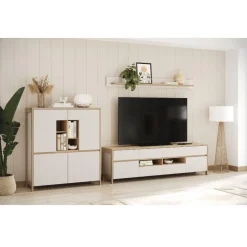 Wohnen Wohnwände<Highboard und TV-Board und Wandboard Set - Ovidio (dreiteilig)