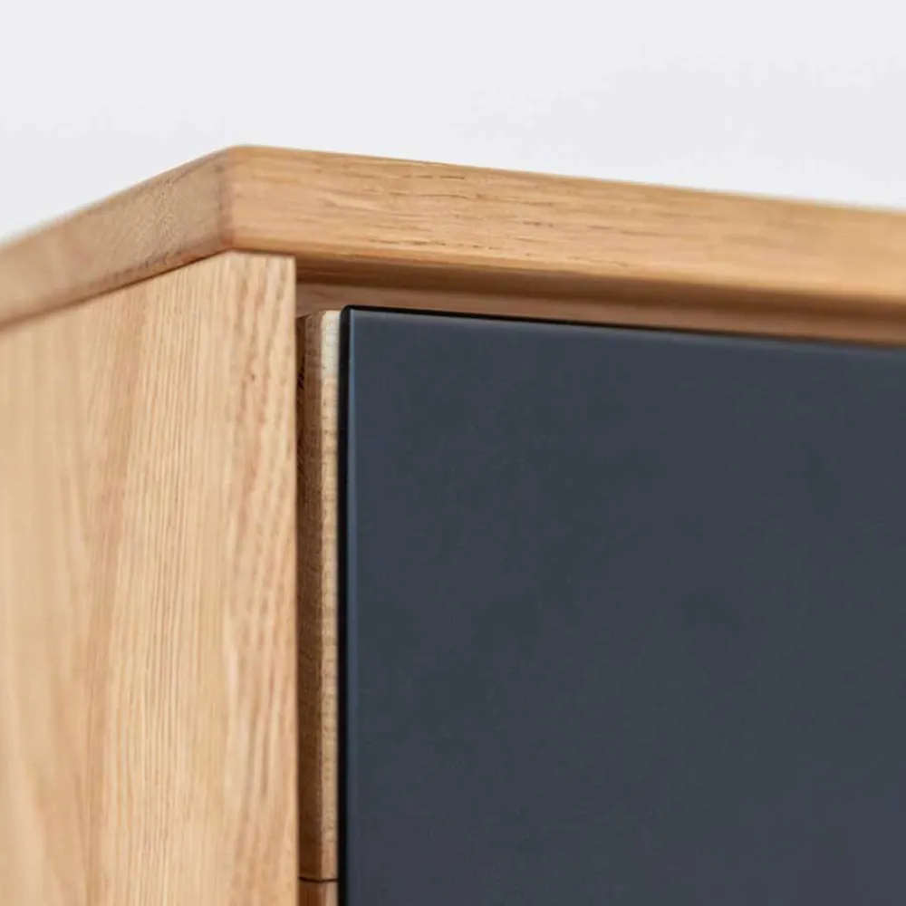 Wohnen Highboards|Vitrinen<Highboard Vitrine aus Eiche und Glas - Masicuri