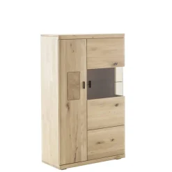Wohnen Highboards|Vitrinen<Highboard Vitrine aus hellem Asteiche Massivholz - Losiamos