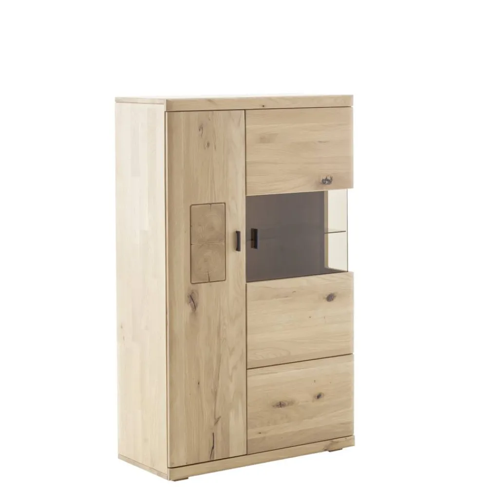Wohnen Highboards|Vitrinen<Highboard Vitrine aus hellem Asteiche Massivholz - Losiamos