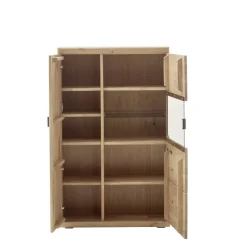 Wohnen Highboards|Vitrinen<Highboard Vitrine aus hellem Asteiche Massivholz - Losiamos