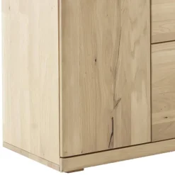 Wohnen Highboards|Vitrinen<Highboard Vitrine aus hellem Asteiche Massivholz - Losiamos