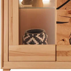 Wohnen Highboards|Vitrinen<Highboard Vitrine aus Kernbuche Massivholz - Sarosca