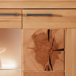 Wohnen Highboards|Vitrinen<Highboard Vitrine aus Kernbuche Massivholz - Sarosca