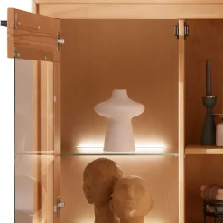 Wohnen Highboards|Vitrinen<Highboard Vitrine aus Kernbuche Massivholz - Sarosca
