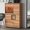 Wohnen Vitrinen<Highboard Vitrine aus Wildeiche Massivholz - Shipper