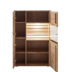 Wohnen Highboards|Vitrinen<Highboard Vitrine in Asteiche Hell - Azzurian