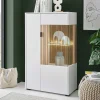 Wohnen Vitrinen<Highboard Vitrine in Mattweiß - Nenaloro
