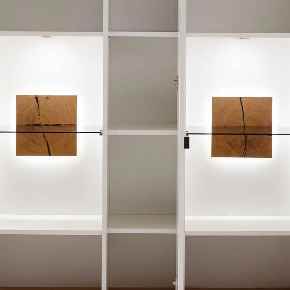 Wohnen Highboards|Vitrinen<Highboard Vitrine in Soft White und Wildeiche - Yordyn