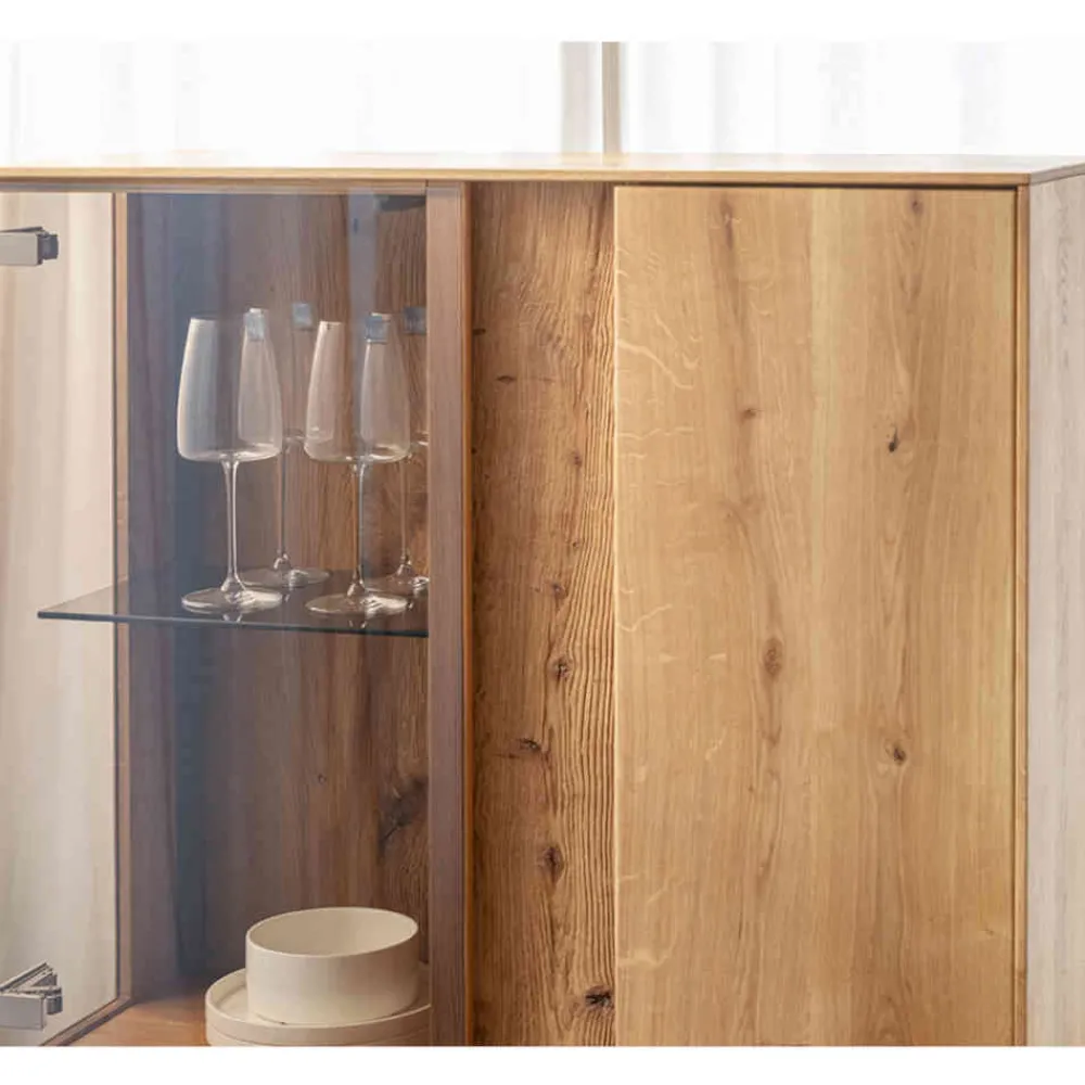 Wohnen Highboards|Vitrinen<Highboard Vitrine mit LED Beleuchtung - Cocondar