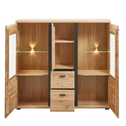 Wohnen Highboards|Vitrinen<Highboard Vitrine mit LED Beleuchtung - Mattadore