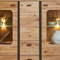 Wohnen Highboards|Vitrinen<Highboard Vitrine mit LED Beleuchtung - Mattadore