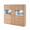 Wohnen Highboards|Kommoden<Highboard Vitrine Vernella aus Eiche hell geölt