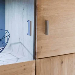 Wohnen Highboards|Kommoden<Highboard Vitrine Vernella aus Eiche hell geölt