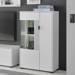 Wohnen Vitrinen<Highboard-Vitrine in Weiß - Dualkos