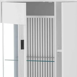 Wohnen Vitrinen<Highboard-Vitrine in Weiß - Dualkos