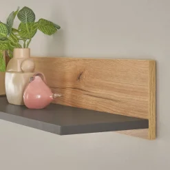 Wohnen Regale<Hängeboard in Wildeiche Optik und Anthrazit - Colomania